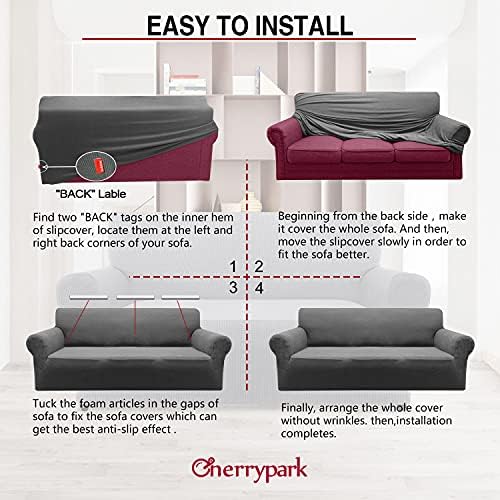 Cherrypark High Stretch Waterproof Sofa Cover with Elastic Hem