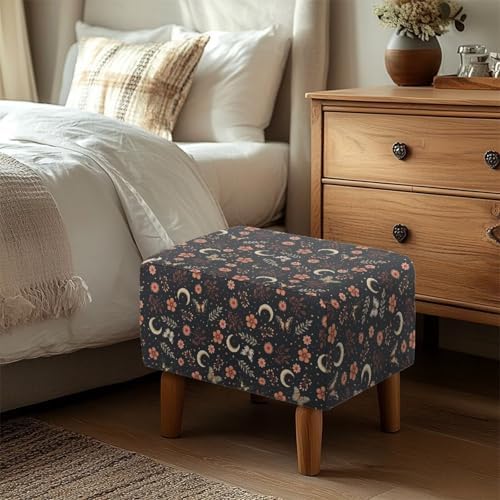 Flowers Moon Ottoman Slipcover for Stool and Bench
