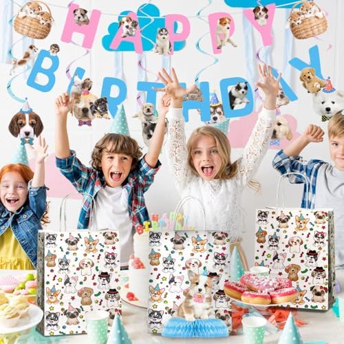 24 Pcs Dog Party Favor Bags with Handles