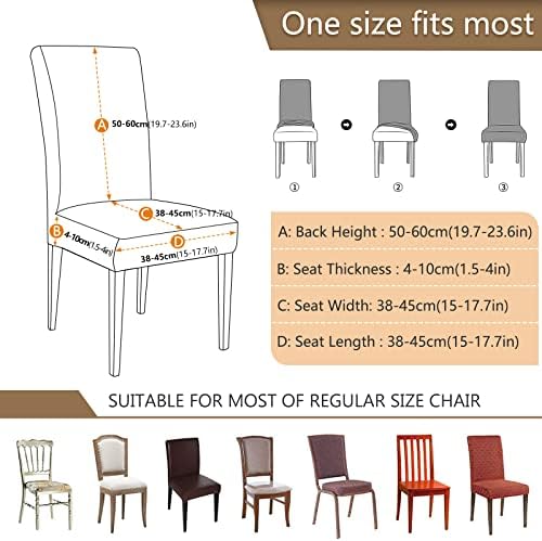 Turquoise Blue Black White Gray Dining Chair Slipcovers 4 Pack Universal Fit