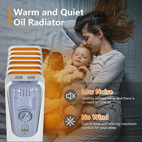 KOTEK 1500W Oil Filled Radiator Heater for Bedroom
