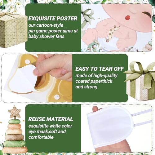 Faccito Baby Shower Pacifier Game Set Sage Green