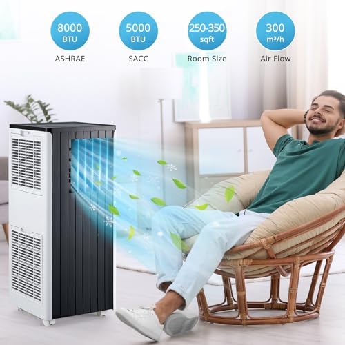 EcoExplorer 8000 BTU Portable Air Conditioner with Dehumidifier