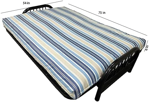 DD Futon Mattress Covers Blue Stripes Full Size 6x54x75