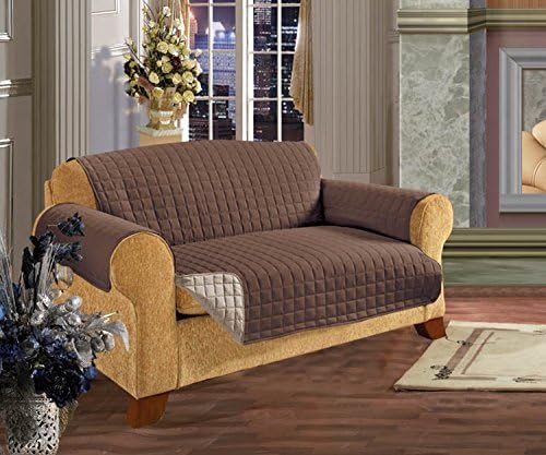 Elegant Comfort Microfiber Slip Cover for Chocolate Sofa