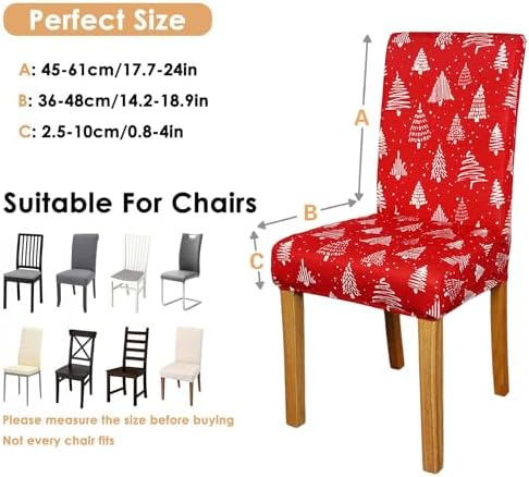 Roszwtit Christmas Tree Chair Covers 6 Pack