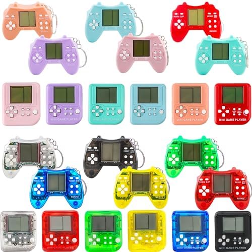 24 Pack Video Game Keychains for Kids Birthday Party Supplies