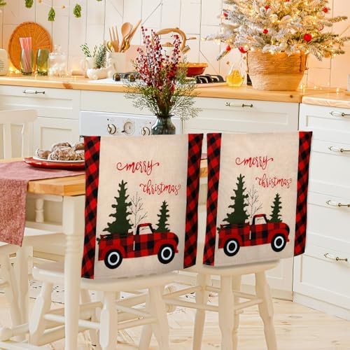 Weldomcor 4 Pack Christmas Chair Covers for Dining Kitchen