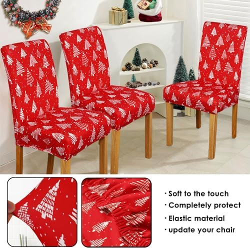 Roszwtit Christmas Tree Chair Covers 6 Pack