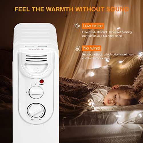 KOTEK 1500W Oil Filled Radiator Heater with 3 Modes and Thermostat