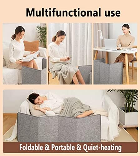 Folding Space Heater Panel with Heated Feet and Blanket