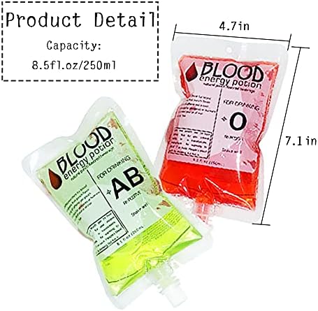 20 Pack Blood Bags for Drinks 85oz Anti-Leak