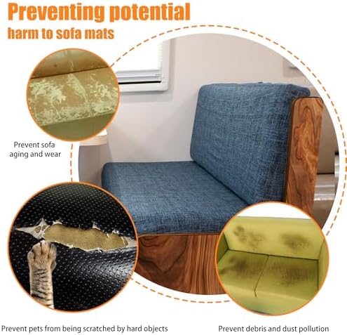 BIETYONE RV Dinette Cushion Covers Grid Deep Blue 2 Backrest 2 Bench Covers