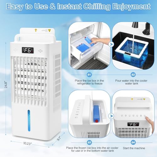 KEATEV 2025 Quiet Portable Air Conditioner with 10L Water Tank