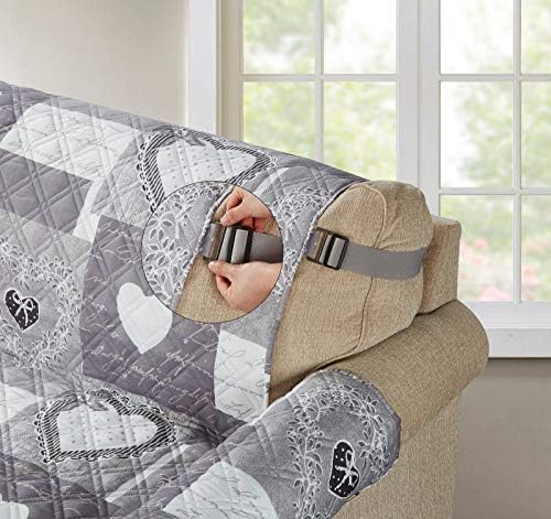 Brilliant Sunshine Heart Love Loveseat Slip Cover - Grey