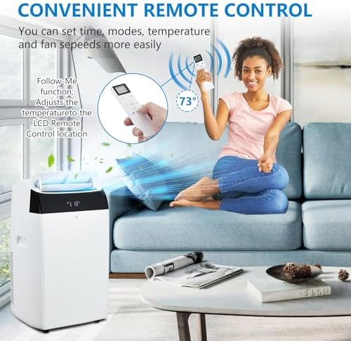 14000 BTU Quiet Portable AC Unit for Large Rooms