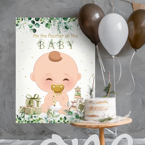 Faccito Baby Shower Pacifier Game Set Sage Green