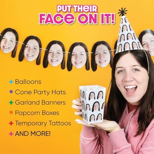 Custom Face Cut Out Birthday Hats Set of 8