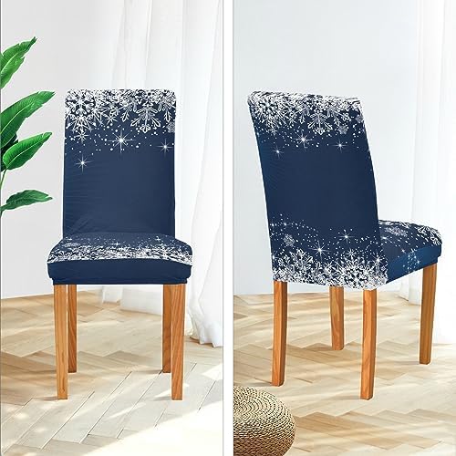 Wajiw Christmas Blue Snowflake Chair Covers Set of 2 1