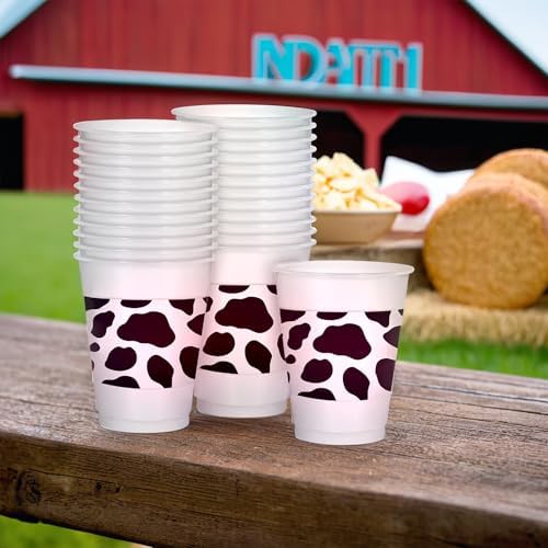 Western Printed Plastic Cups 16 oz Pack of 25