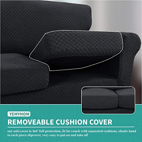 YEMYHOM Checkered Chair Covers 2 Piece Set Black