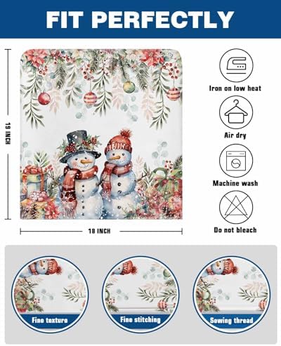 Red Snowman Christmas Chair Covers Set of 4