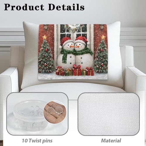 Christmas Snowman Tree Gift Pattern Recliner Headrest Cover