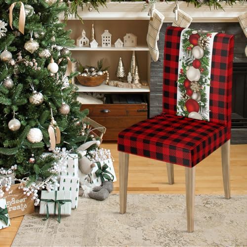 Horaldaily 6PCS Christmas Dining Chair Covers
