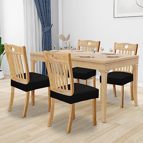 Easy-Going 100 Waterproof Dining Chair Covers Set of 4 Black