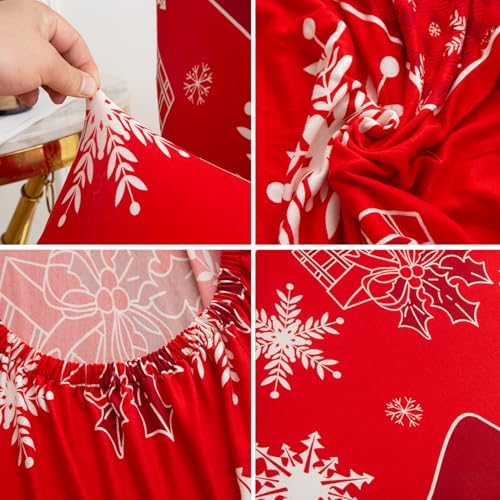 DLMWELL Christmas Stretch Chair Covers Set of 4 1
