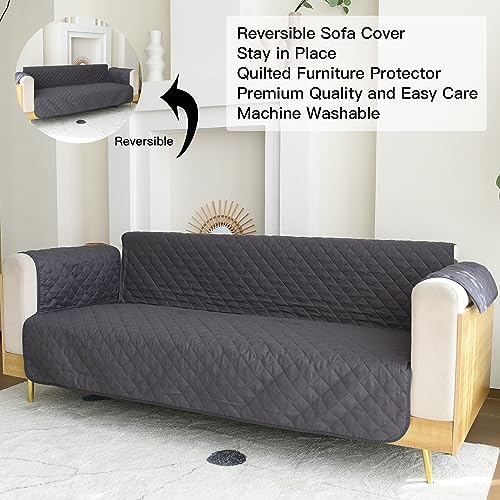 YuppieLife Reversible Sofa Slipcover - Dark Grey