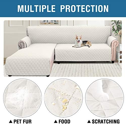 Waterproof Sectional Sofa Cover with Elastic Straps