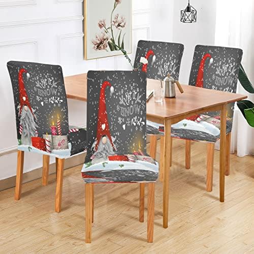 Eionryn Christmas Gnome Dining Chair Covers 4pcs 1