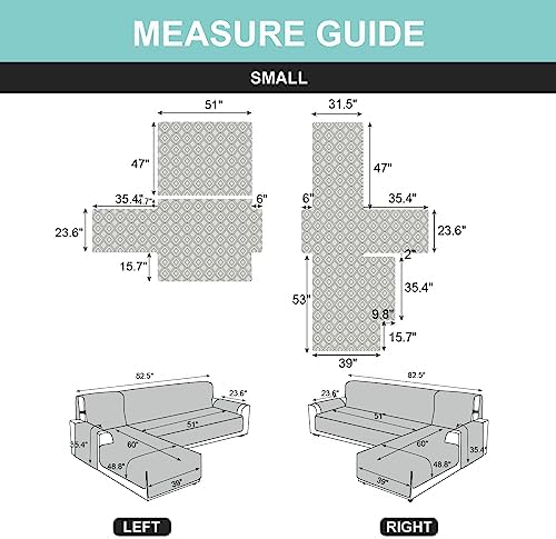 Genina Reversible Sectional Couch Covers for Pets and Kids