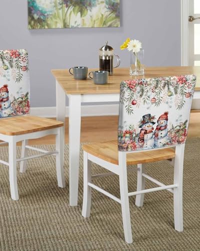 Red Snowman Christmas Chair Covers Set of 4