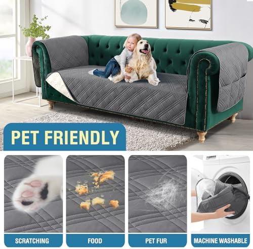 HVERSAILTEX Waterproof Sofa Cover for 3 Cushion Couch
