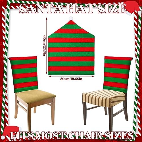 Newwiee 8 Pcs Christmas Chair Covers Set Santa Hat Slipcover