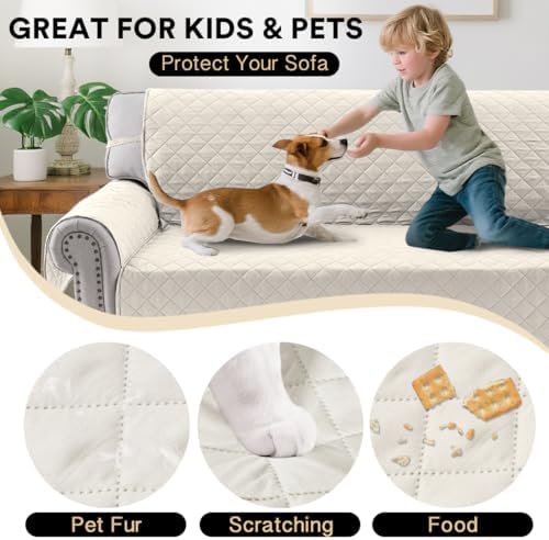 PrinceDeco Reversible Washable Loveseat Sofa Cover