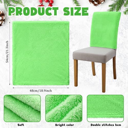 Christmas Chair Covers Set of 4 Luxury Plush Lime Green Chair Back Covers