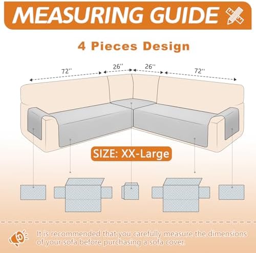 Waterproof Corner Sectional Couch Covers for Dogs