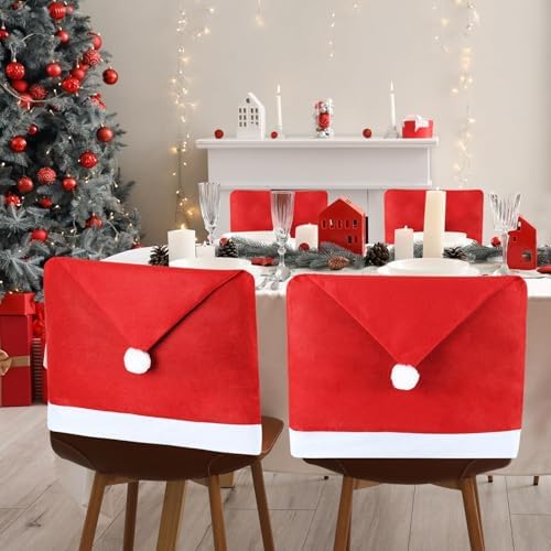 YLOLUL 6PCS Christmas Chair Covers Set