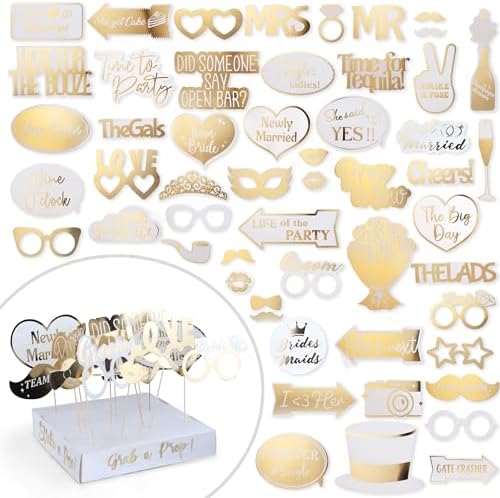 Soul Shift 60pcs Fully Assembled Wedding Photo Booth Props