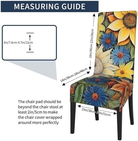 ViLLeX Universal Sunflower Parson Chair Slipcover Protector