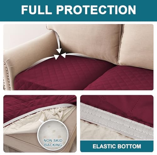 Turquoize Waterproof Sofa Cushion Covers - 3 Pack Seat Covers for Couch