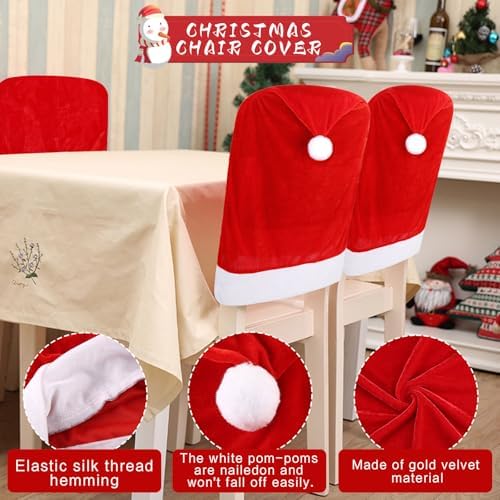 CCINEE 4pcs Christmas Chair Covers for Xmas Decor