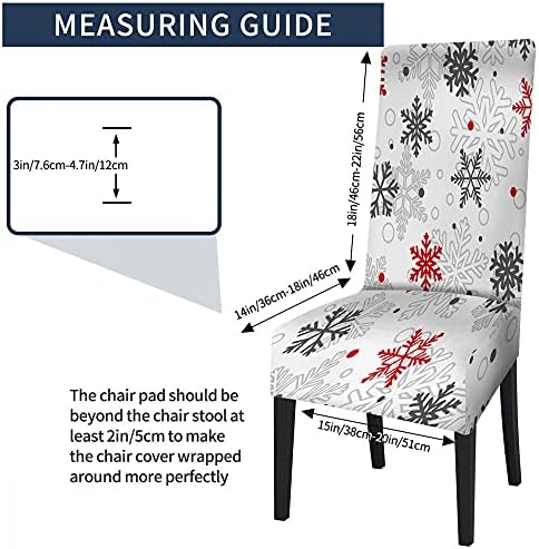 Wondertify Christmas Snowflakes Chair Covers for Dining Room
