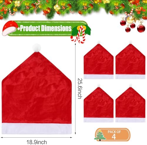 CCINEE 4pcs Christmas Chair Covers for Xmas Decor