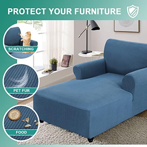 ele ELEOPTION Dust Blue Chaise Lounge Slipcover