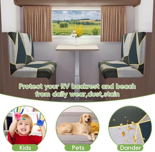 ByNaRIX RV Dinette Cushion Covers 2 Set