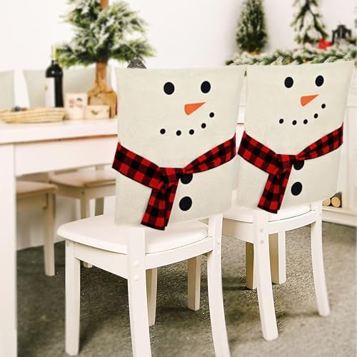 FRAMICS Christmas Chair Covers Set of 4 Snowman Design 1